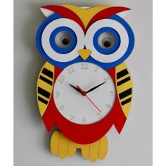 Laser Cut Owl Swinging Pendulum Wall Clock