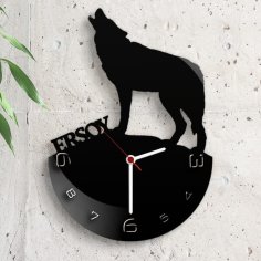 Laser Cut Wolf Wall Clock Animal Wolf Wall Decor