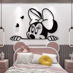 Laser Cut Minnie Mouse Wall Decal Kids Room Decor