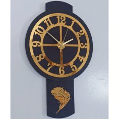 Laser Cut Stylish Gold Mirrored Wall Clock