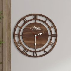Laser Cut Personalized Decorative Wooden Wall Clock Housewarming Gift