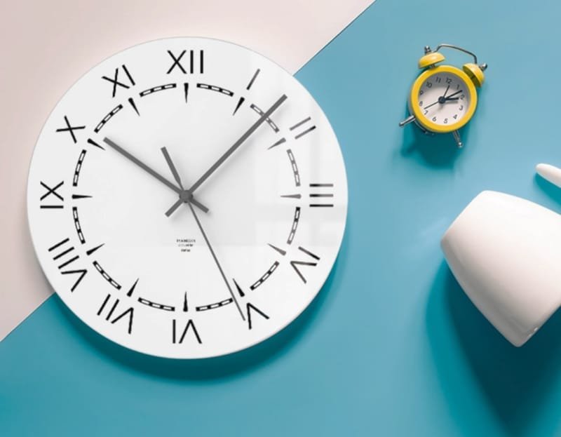 Laser Cut Roman Numeral Minimalist Modern Wall Clock