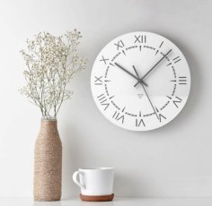 Laser Cut Roman Numeral Minimalist Modern Wall Clock