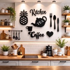 Laser Cut Modern Design Kitchen Wall Art Set
