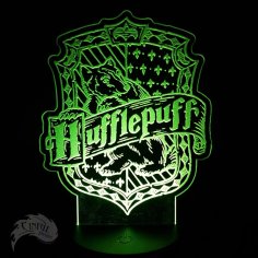 Laser Cut HufflePuff House Crest – LED Lamp Plate