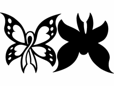 Krebs-Schmetterling 2pc 12 x 12 DXF-Datei