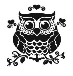 Owl On Branch Silhouette Free Vector