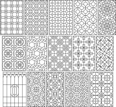 Big Set 15 Seamless Simple Black And White Patterns Free Vector