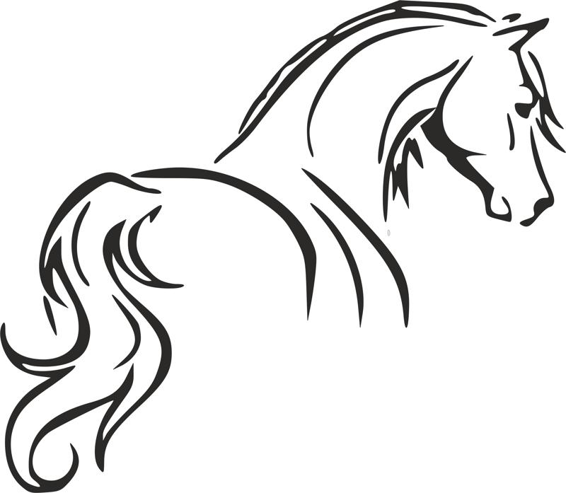 File dxf dello stencil del profilo del cavallo del tatuaggio tribale