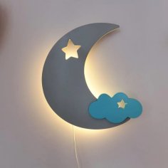 Laser Cut Moon Cloud Boys Girls Room Decorative Nursery Wall Light