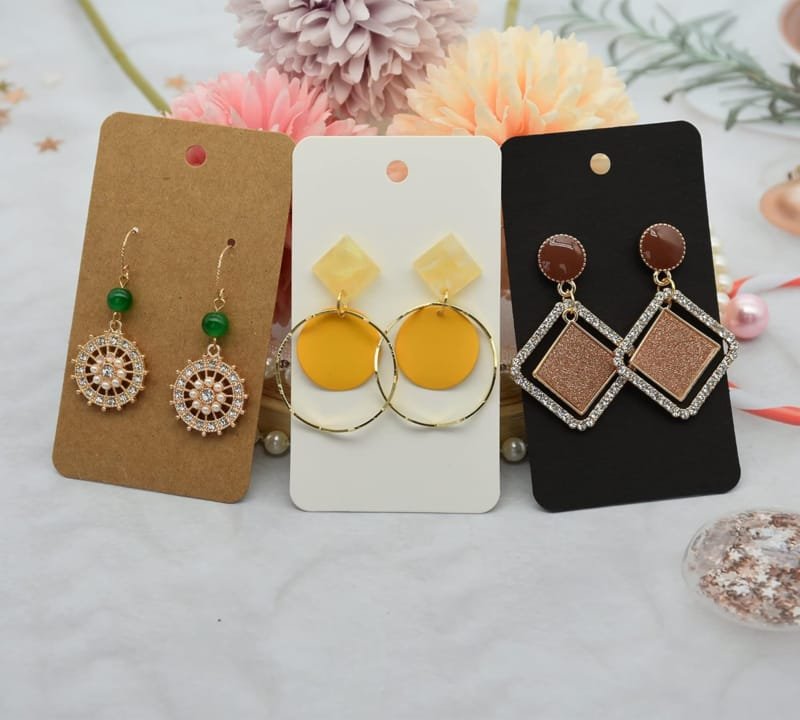 Laser Cut Earring Card Holder Kraft Paper Earring Display Cards