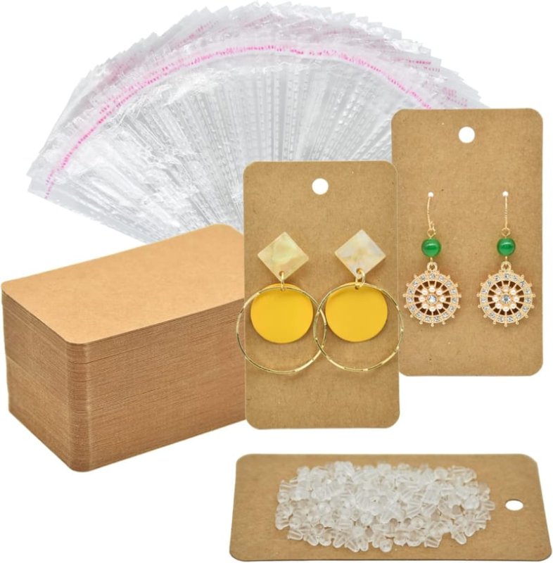 Laser Cut Earring Card Holder Kraft Paper Earring Display Cards