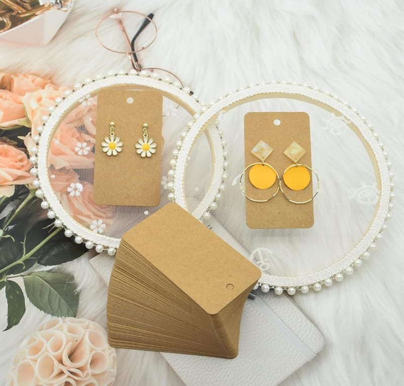 Laser Cut Earring Card Holder Kraft Paper Earring Display Cards