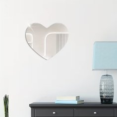 Laser Cut Heart Shaped Acrylic Mirror Wall Decoration Sticker