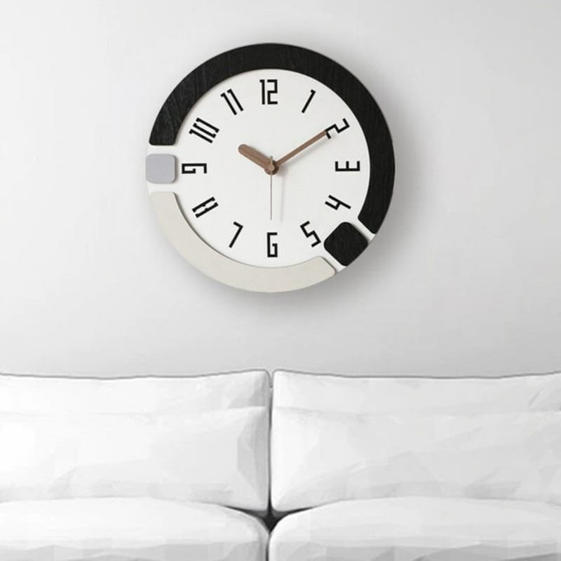 Laser Cut Nordic Wood Wall Clock – Living Room Round Modern Simple Wall Clock