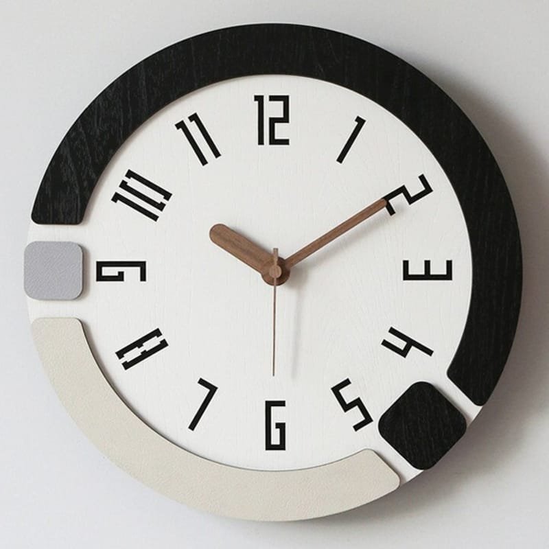 Laser Cut Nordic Wood Wall Clock – Living Room Round Modern Simple Wall Clock