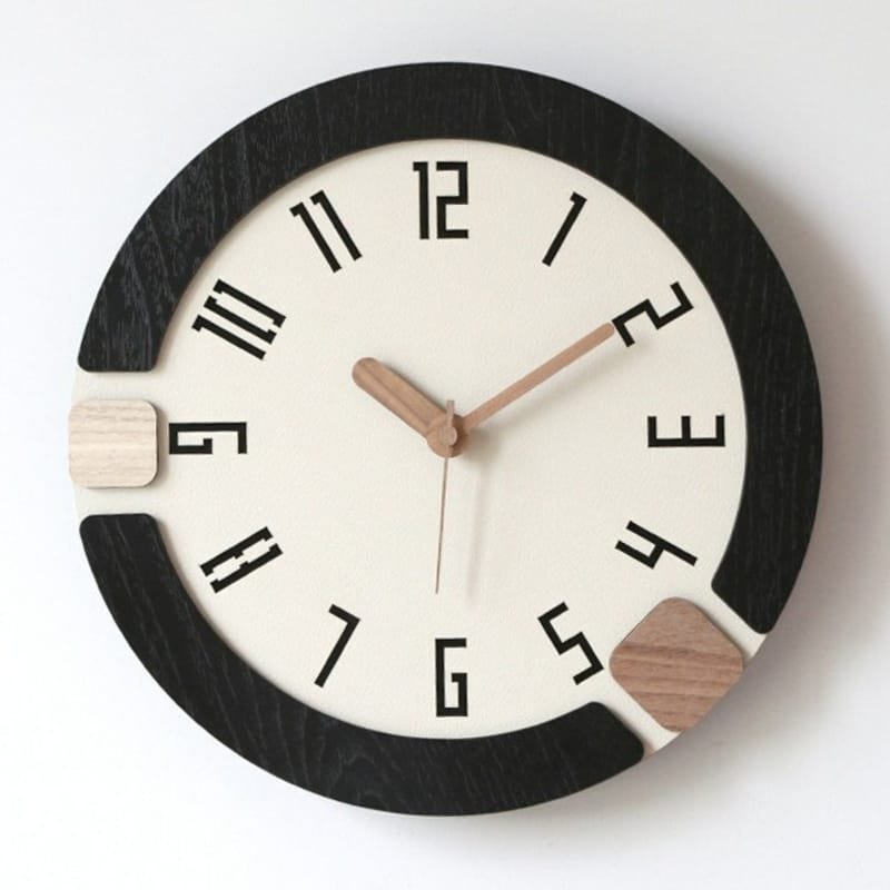 Laser Cut Nordic Wood Wall Clock – Living Room Round Modern Simple Wall Clock