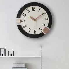 Laser Cut Nordic Wood Wall Clock – Living Room Round Modern Simple Wall Clock