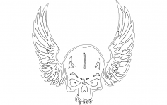 Tệp dxf Wing Skull