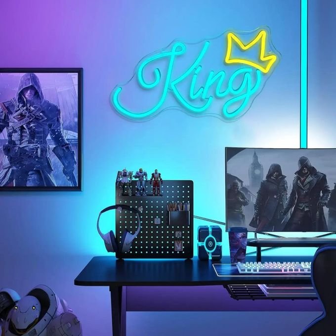 Laser Cut King Neon Sign Wall Decor