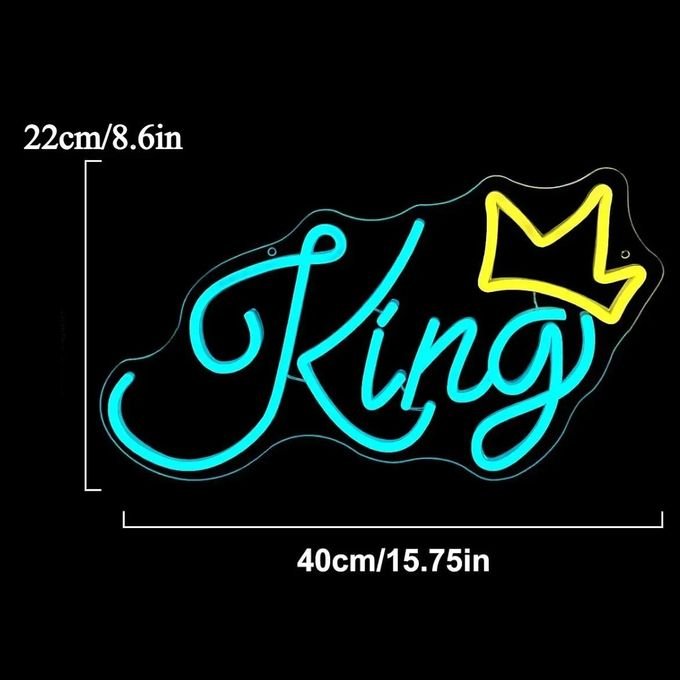 Laser Cut King Neon Sign Wall Decor