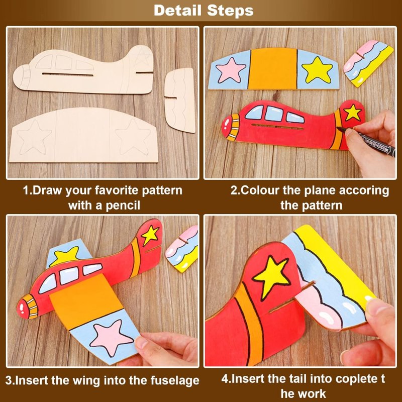 Laser Cut Wood Airplane Kits Handicraft Plane Airplane For Birthday Party Carnival Party