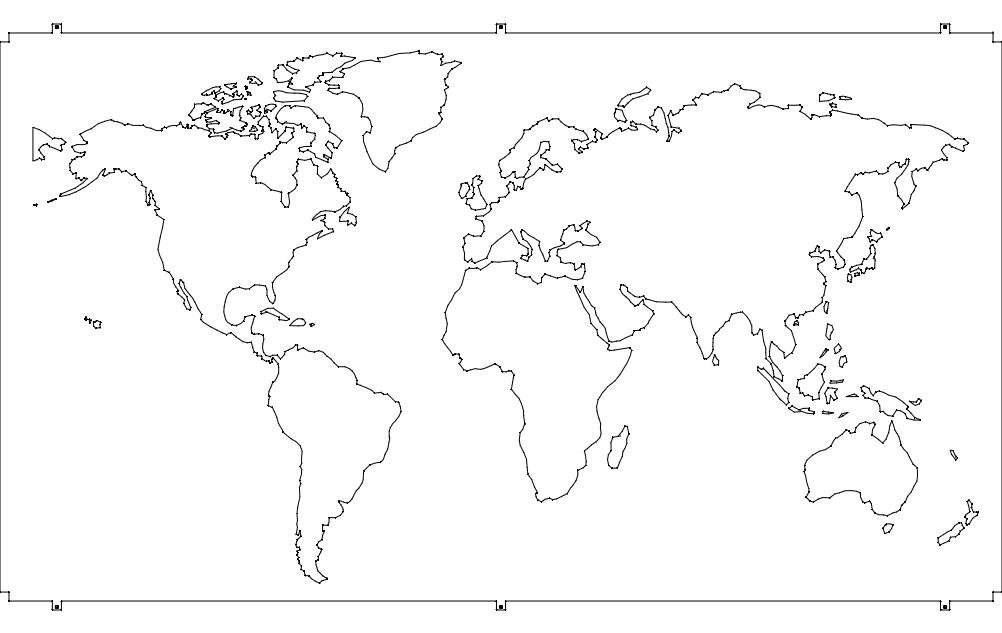 File dxf della mappa del mondo