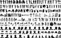 Big Set Of People Silhouettes Free Vector