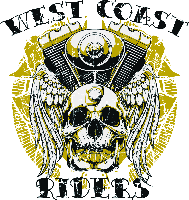 Arte del vector del cartel de los jinetes de la costa oeste