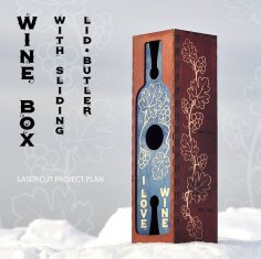 वाइन बॉक्स स्लाइडिंग ढक्कन बटलर योजना
