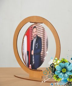 Laser Cut Rotating Photo Frame Free Vector