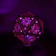Laser Cut Icosahedron Decor Lamp SVG File