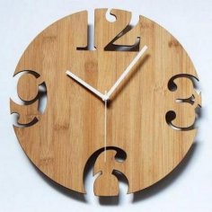 Laser Cut Wooden Wall Clock Free Vector