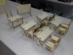 Brinquedos infantis cortados a laser móveis de sala de aula em miniatura