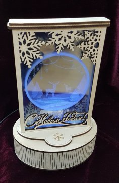 Lampe de décoration lumineuse de Noël découpée au laser Contreplaqué 3mm Verre 1mm