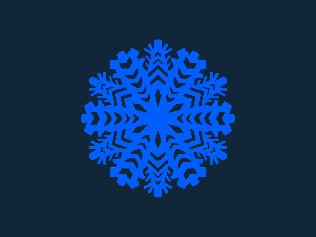 Fichier stl bleu flocon de neige