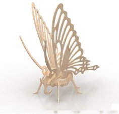 Puzzle 3D papillon découpé au laser