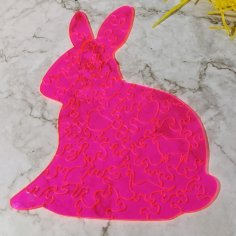 激光切割复活节兔子拼图