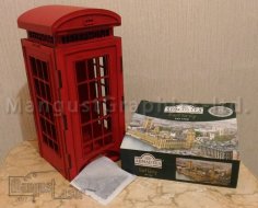 Laserowo wycinane torebki na herbatę Londyńska budka telefoniczna