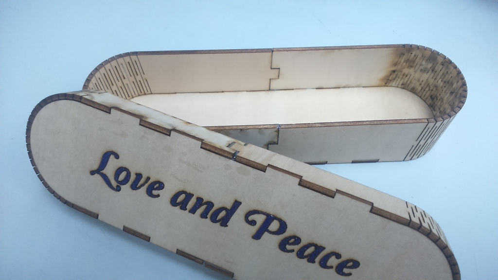 Laser Cut Wooden Pencil Box 3mm DXF File