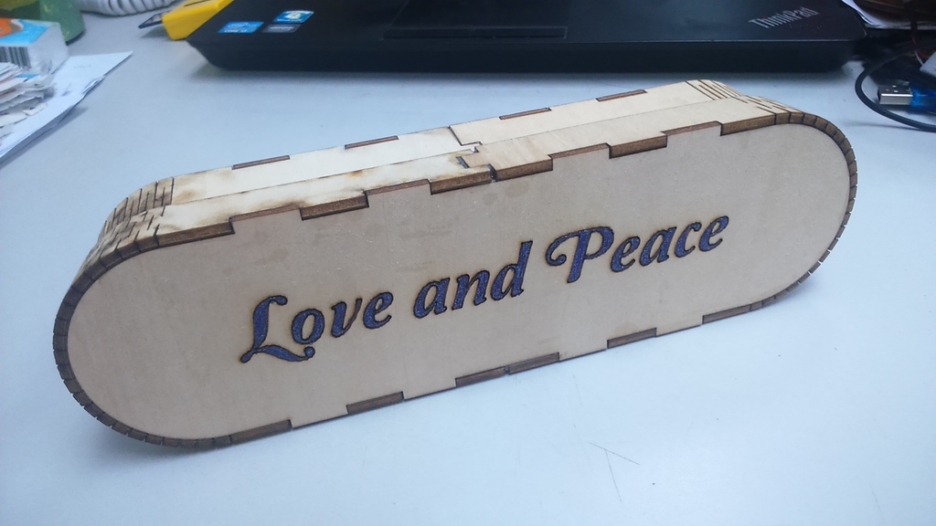 Laser Cut Wooden Pencil Box 3mm DXF File