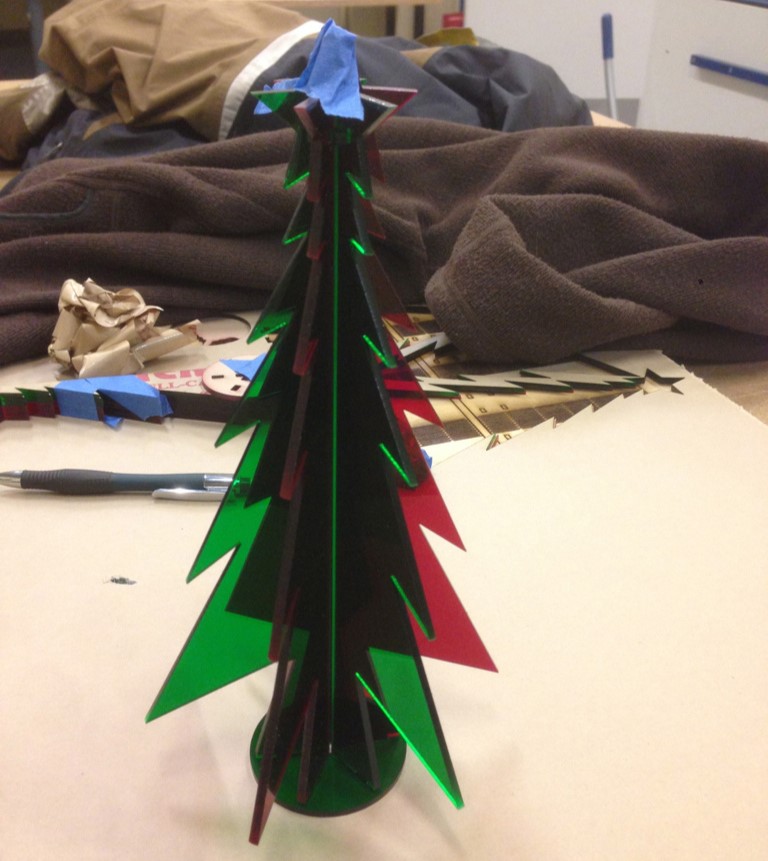 Laser Cut Acrylic Tabletop Christmas Tree DXF File