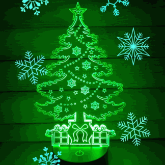 Laser Cut Christmas Tree 3D Night Light DXF File