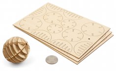 Laser Cut Wooden Ball 3D Puzzle Free Vector