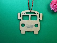 Laser Cut Bus Driver Wood Ornament Free Vector