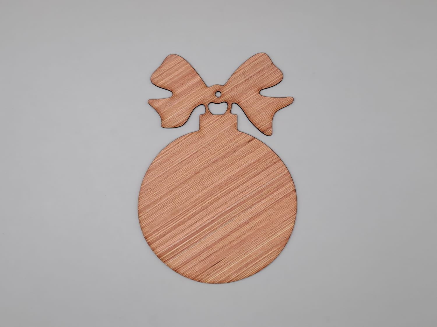 Laser Cut Christmas Bauble With Bow Wooden Christmas Craft Shape Free Vector