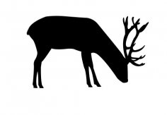 Deer Grazing Silhouette DXF File
