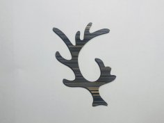 Laser Cut Reindeer Antler Shape Wood Cutout Free Vector