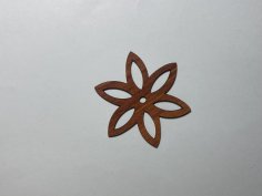 Laser Cut Unfinished Wooden Flower Cutout For Craft Free Vector