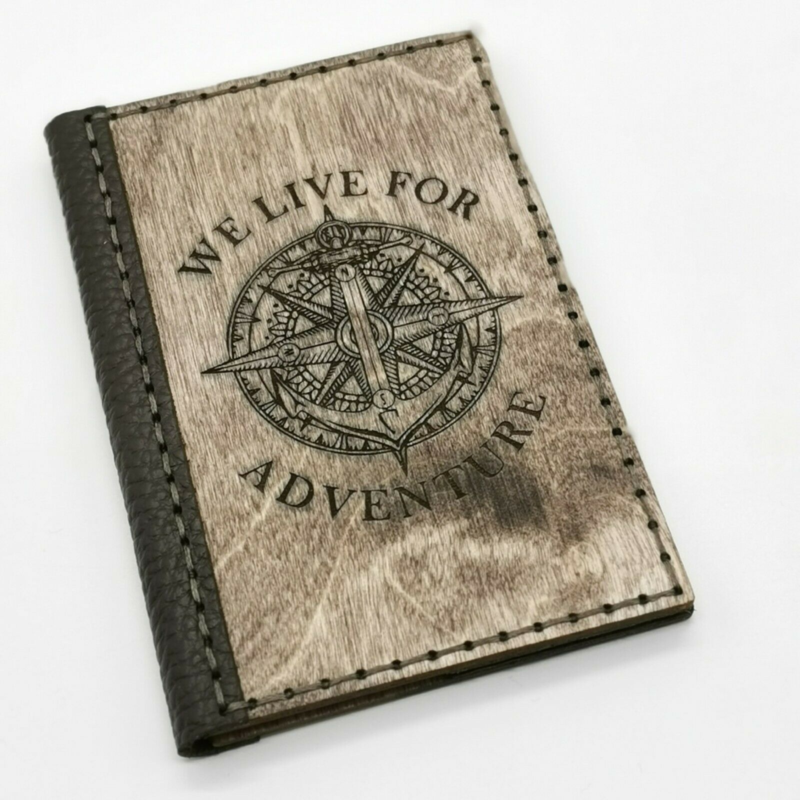 جلد پاسپورت حکاکی شده چوبی برش لیزری